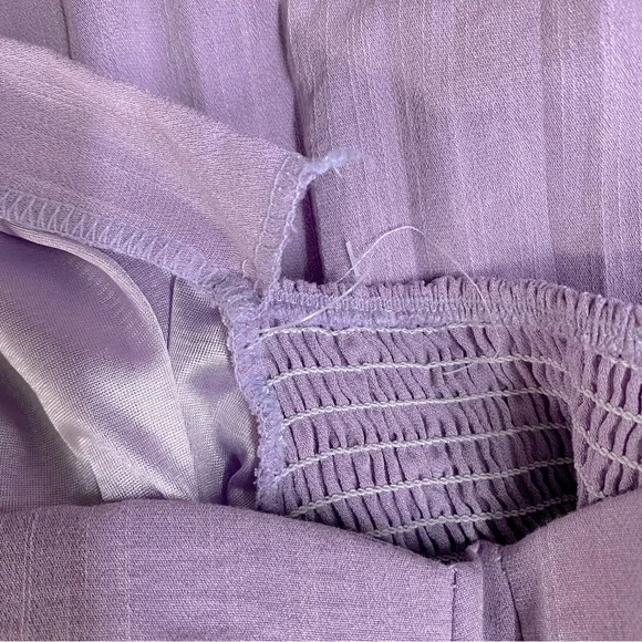 Women’s Lilac Purple Wide Pleated Leg Jumpsuit With Puff Sleeves S - Picture 5 of 16